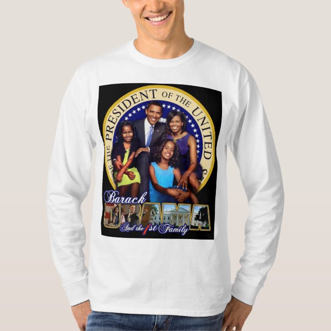 camiseta larga de la manga de la 1ra familia de (Anverso)
