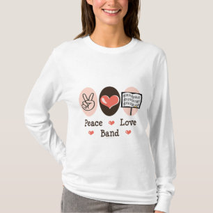 Camiseta larga de la manga de la banda del amor de