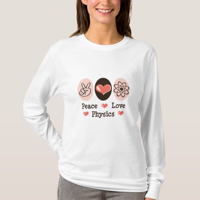 Camiseta larga de la manga de la física del amor (Anverso)