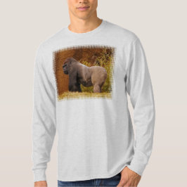 Camiseta larga de la manga de la foto del gorila