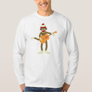 Camiseta larga de la manga de la guitarra acústica