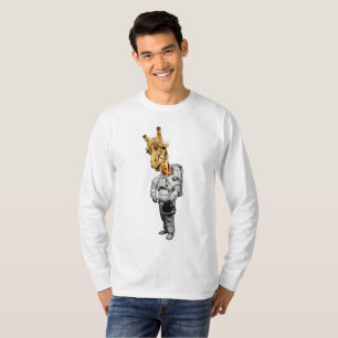 Camiseta larga de la manga de la jirafa del