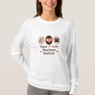 Camiseta larga de la manga de la veterinaría del