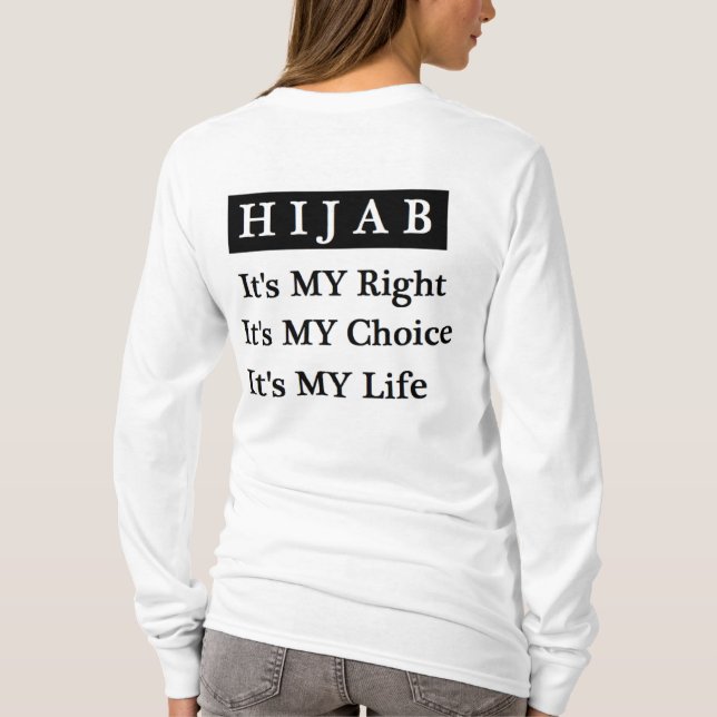 Camiseta larga de la manga de la vida de Hijab (Reverso)