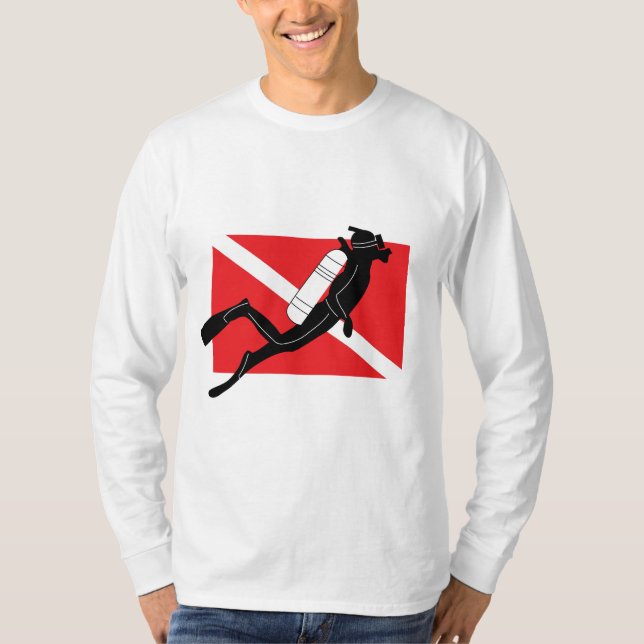 Camiseta larga de la manga de la zambullida del (Anverso)