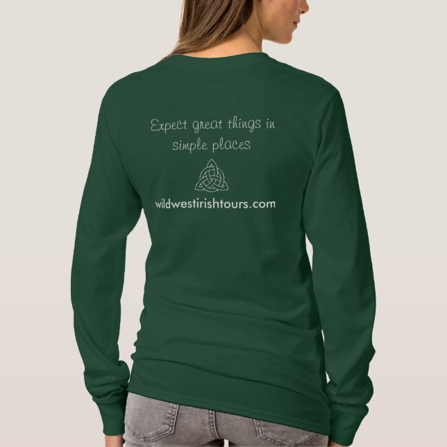 Camiseta larga de la manga de las mujeres (Reverso)
