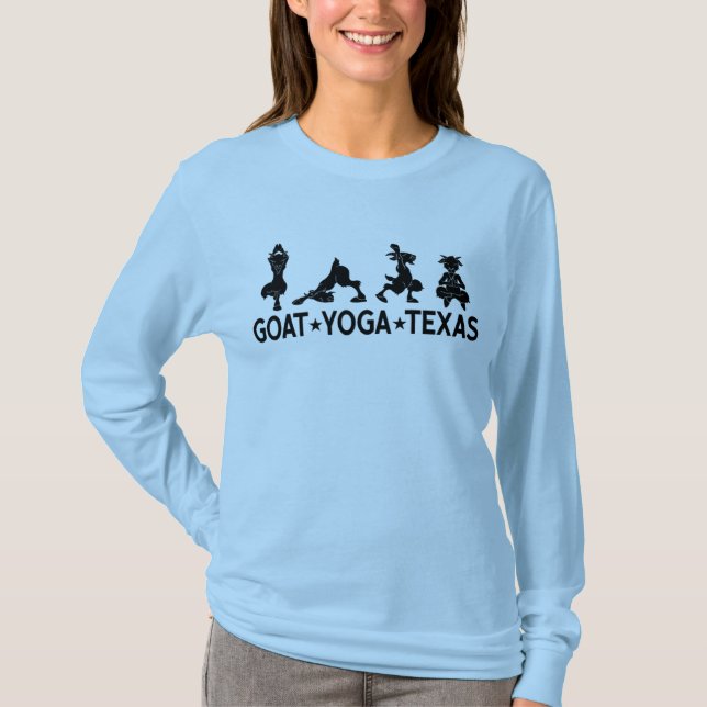 Camiseta larga de la manga de las mujeres de Tejas (Anverso)