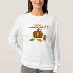 Camiseta larga de la manga de las señoras felices