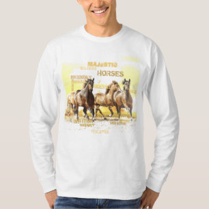 Camiseta larga de la manga de los caballos