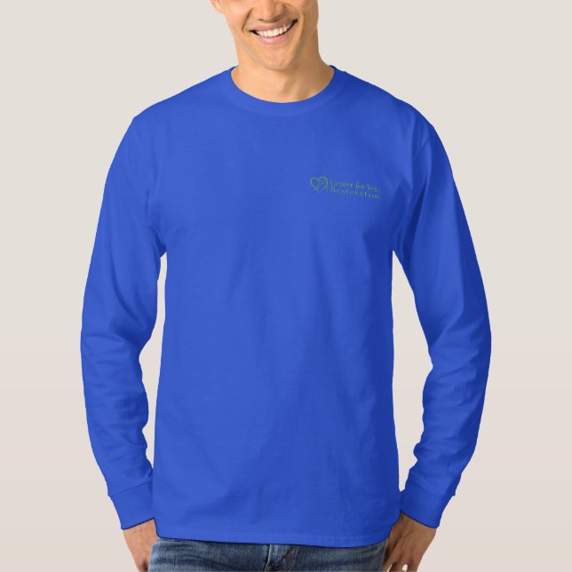 Camiseta larga de la manga de los hombres (Anverso)