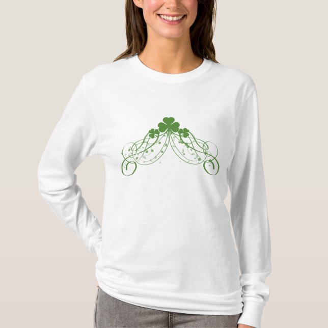 Camiseta larga de la manga de los tréboles (Anverso)