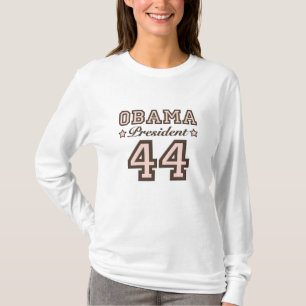 Camiseta larga de la manga de presidente Obama 44