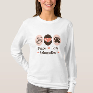 Camiseta larga de la manga de Schnoodles del amor