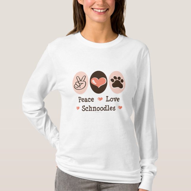Camiseta larga de la manga de Schnoodles del amor (Anverso)