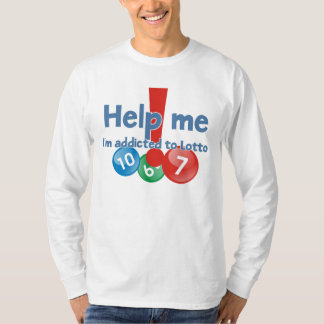 Camiseta larga de la manga del adicto a la loteria