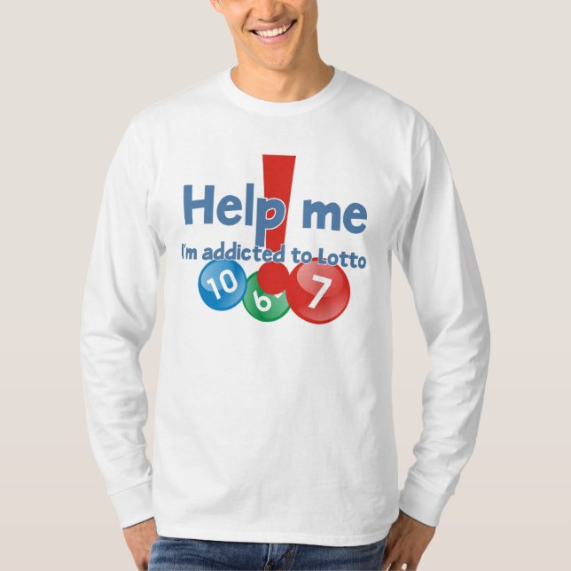 Camiseta larga de la manga del adicto a la loteria (Anverso)