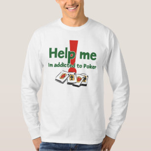Camiseta larga de la manga del adicto al póker