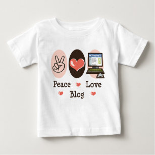 Camiseta larga de la manga del bebé del blog del