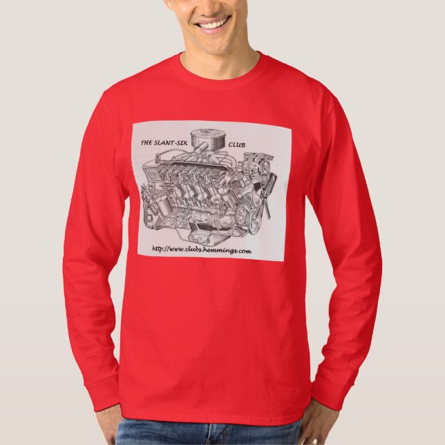 CAMISETA LARGA DE LA MANGA DEL CLUB DE SLANT-SIX (Anverso)