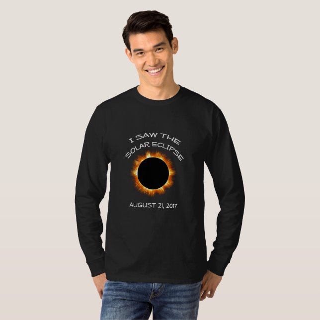 Camiseta larga de la manga del eclipse 2017 (Anverso completo)