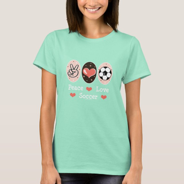 Camiseta larga de la manga del fútbol del amor de (Anverso)