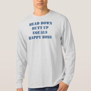 Camiseta larga de la manga del lema del trabajo