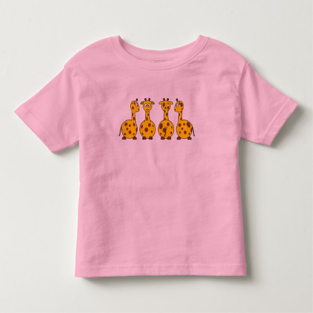 Camiseta larga de la manga del niño de la jirafa (Anverso)