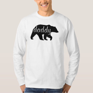 Camiseta larga de la manga del oso del papá