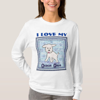 Camiseta larga de la manga del perro de Bichon