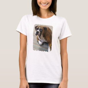 Camiseta larga de la manga del perro del boxeador