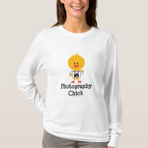 Camiseta larga de la manga del polluelo de la