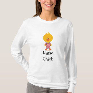 Camiseta larga de la manga del polluelo de la
