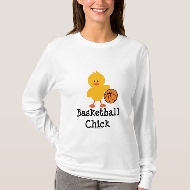 Camiseta larga de la manga del polluelo del (Anverso)