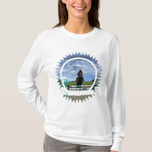 Camiseta larga de la manga del puente del caballo