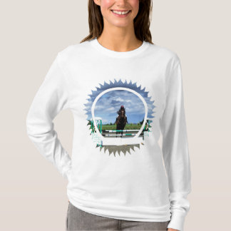 Camiseta larga de la manga del puente del caballo