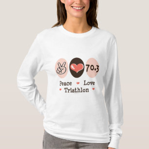 Camiseta larga de la manga del Triathlon del amor