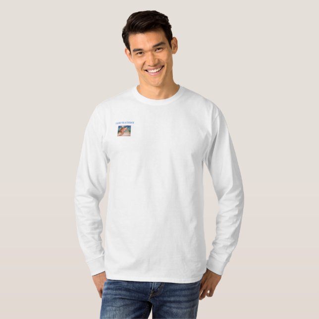 Camiseta larga de la tortuga de mar de la manga de (Anverso completo)