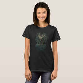 Camiseta larga de mujer oscura surrealista del árb