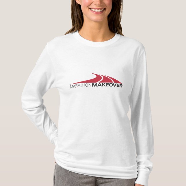 Camiseta larga del blanco de la manga (Anverso)