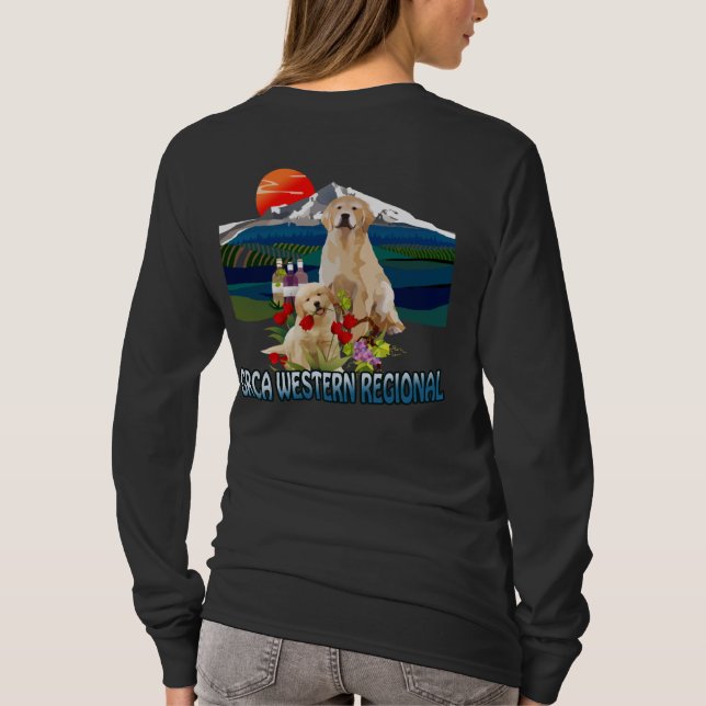 Camiseta larga del golden retriever de la manga de (Reverso)