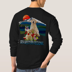Camiseta larga del golden retriever de la manga de