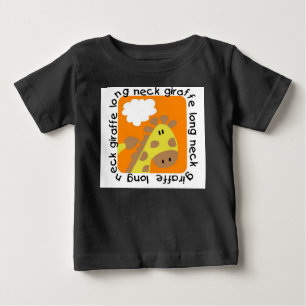 Camiseta larga del raglán del bebé de la jirafa
