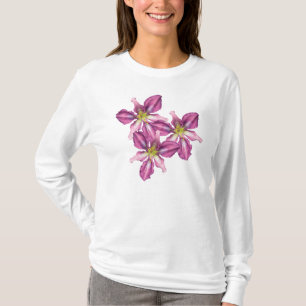 Camiseta larga del trío del Daylily de la manga