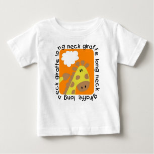 Camiseta larga del volante del niño de la jirafa