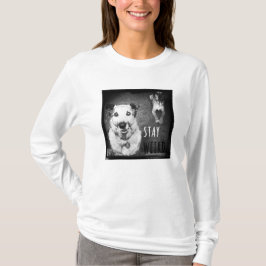 Camiseta larga extraña de la manga de la estancia