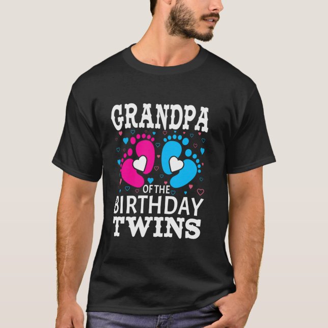 Camiseta Larga fiesta de cumpleaños del abuelo de los gemel (Anverso)