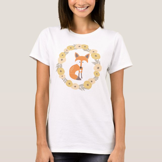Camiseta larga floral astuta de la gata de la (Anverso)