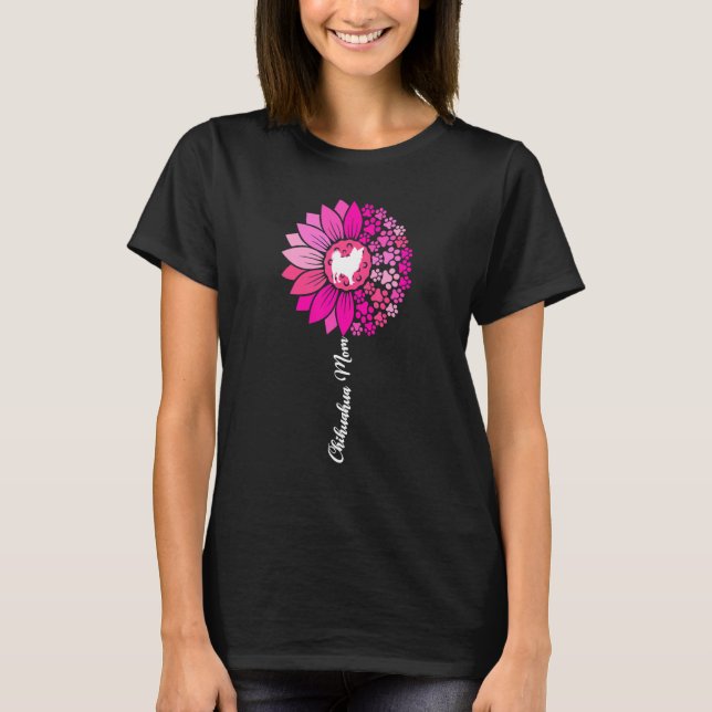 Camiseta Larga haitiana Cabello Chihuahua Mamá Girasol Chiw (Anverso)