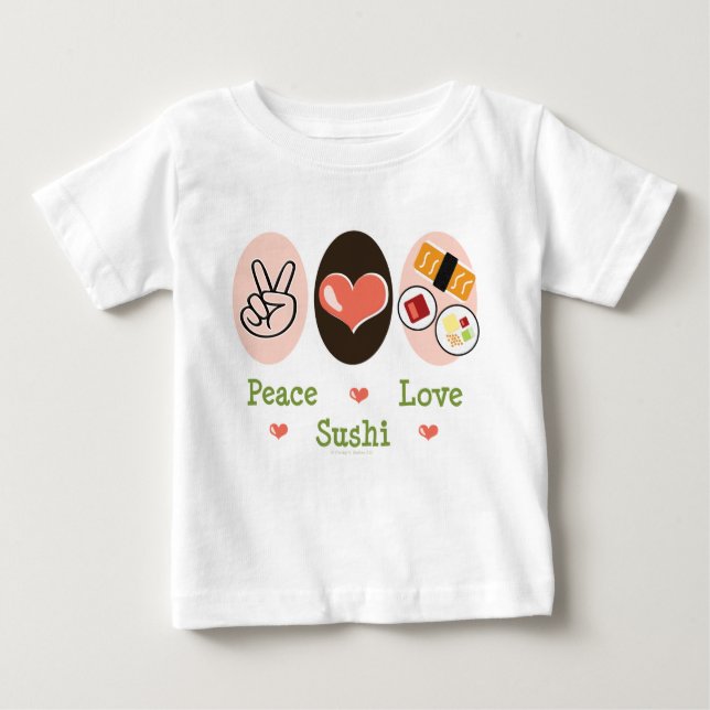 Camiseta larga infantil de la manga del sushi del (Anverso)