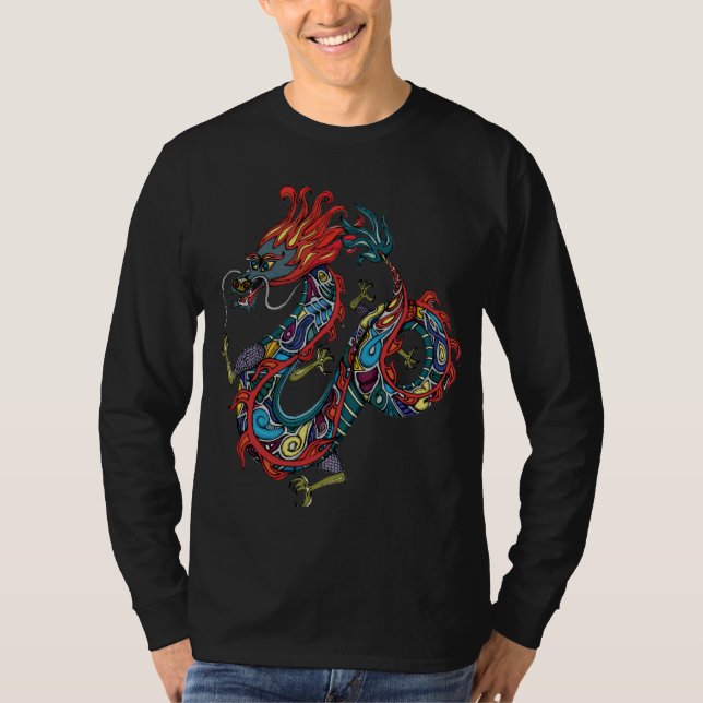 Camiseta Larga manga de Dragon Dance Men (Anverso)